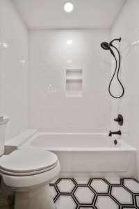 Tub with shower combination